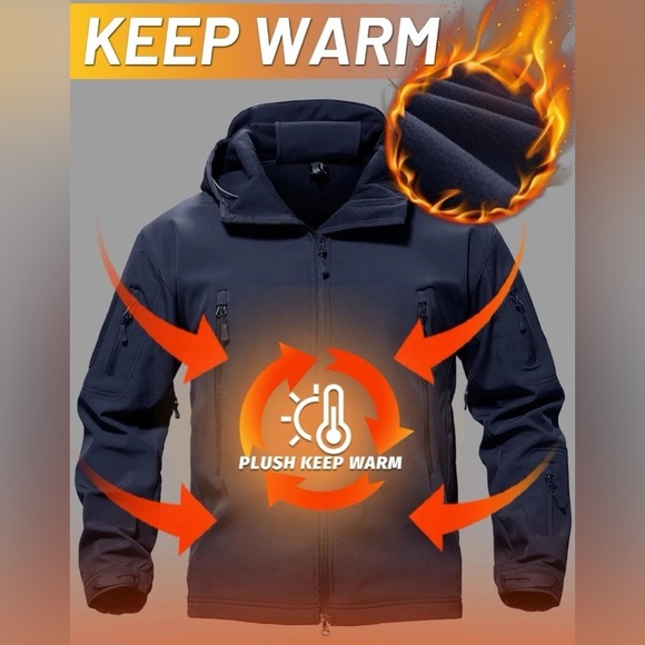 TACVASEN Men's waterproof hiking Skiing Jacket with Hood XL New coat - Picture 3 of 7